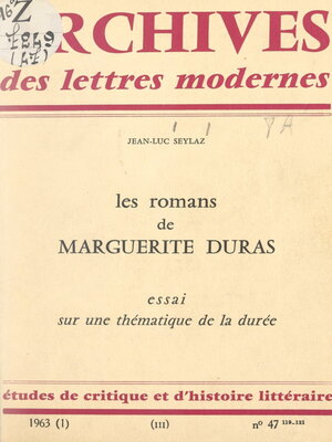 cover image of Les romans de Marguerite Duras
